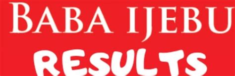 baba.ijebu.result.today|Daily Result .